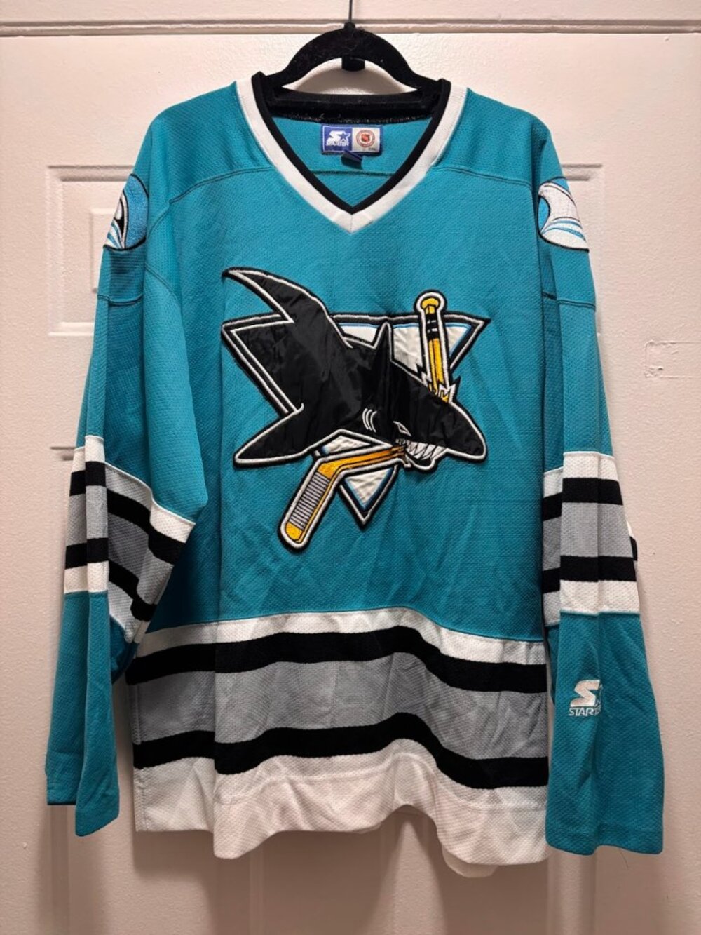 90s Starter San Jose Sharks Jersey, XL